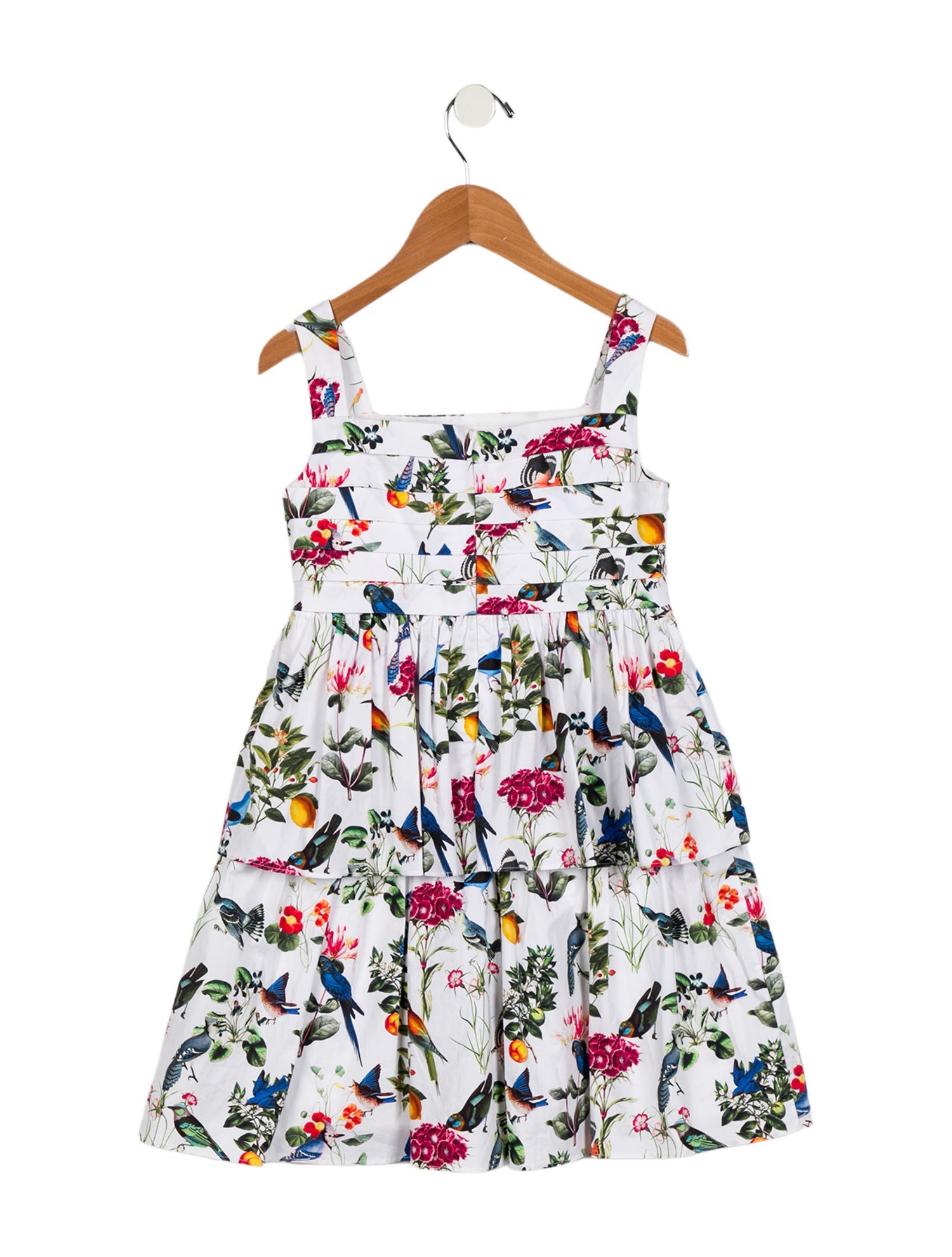 Oscar de la Renta Girls' Patterned Sleeveless Dress