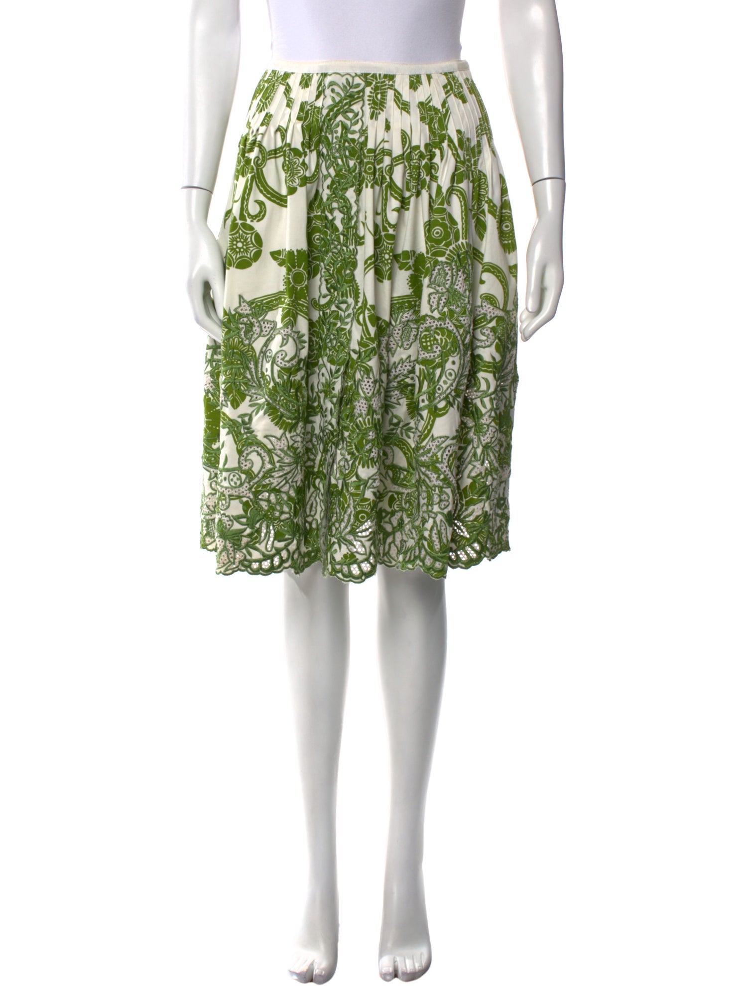 Oscar de la Renta Floral Print Knee-Length Skirt