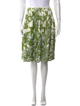 Oscar de la Renta Floral Print Knee-Length Skirt
