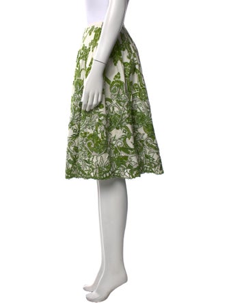 Oscar de la Renta Floral Print Knee-Length Skirt