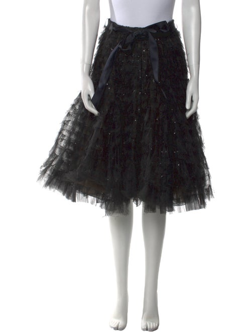 Oscar de la Renta Sequin Embellishments Knee-Length Skirt
