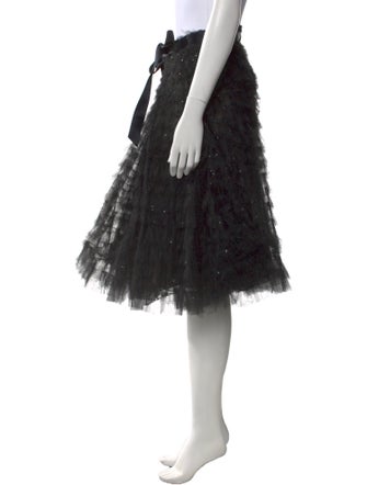 Oscar de la Renta Sequin Embellishments Knee-Length Skirt