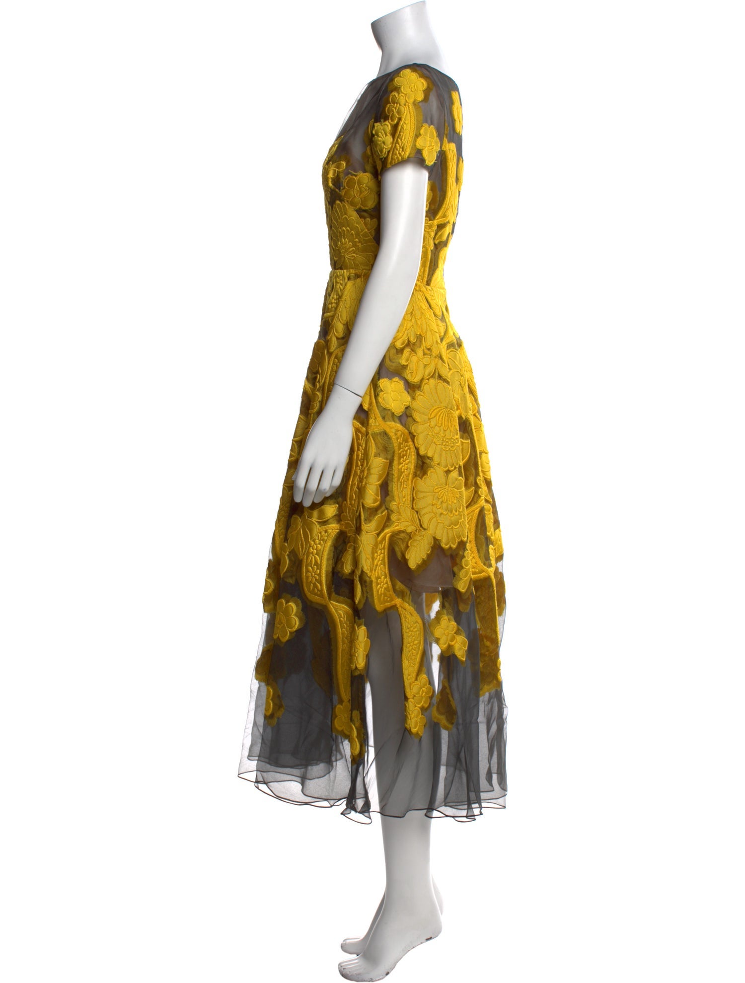 Oscar de la Renta Floral Print Long Dress