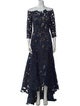 Oscar de la Renta Lace Pattern Long Dress