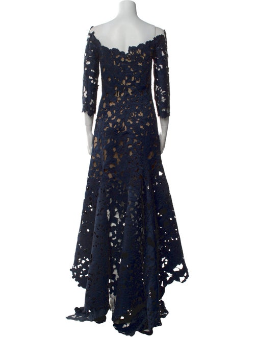 Oscar de la Renta Lace Pattern Long Dress