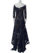 Oscar de la Renta Lace Pattern Long Dress