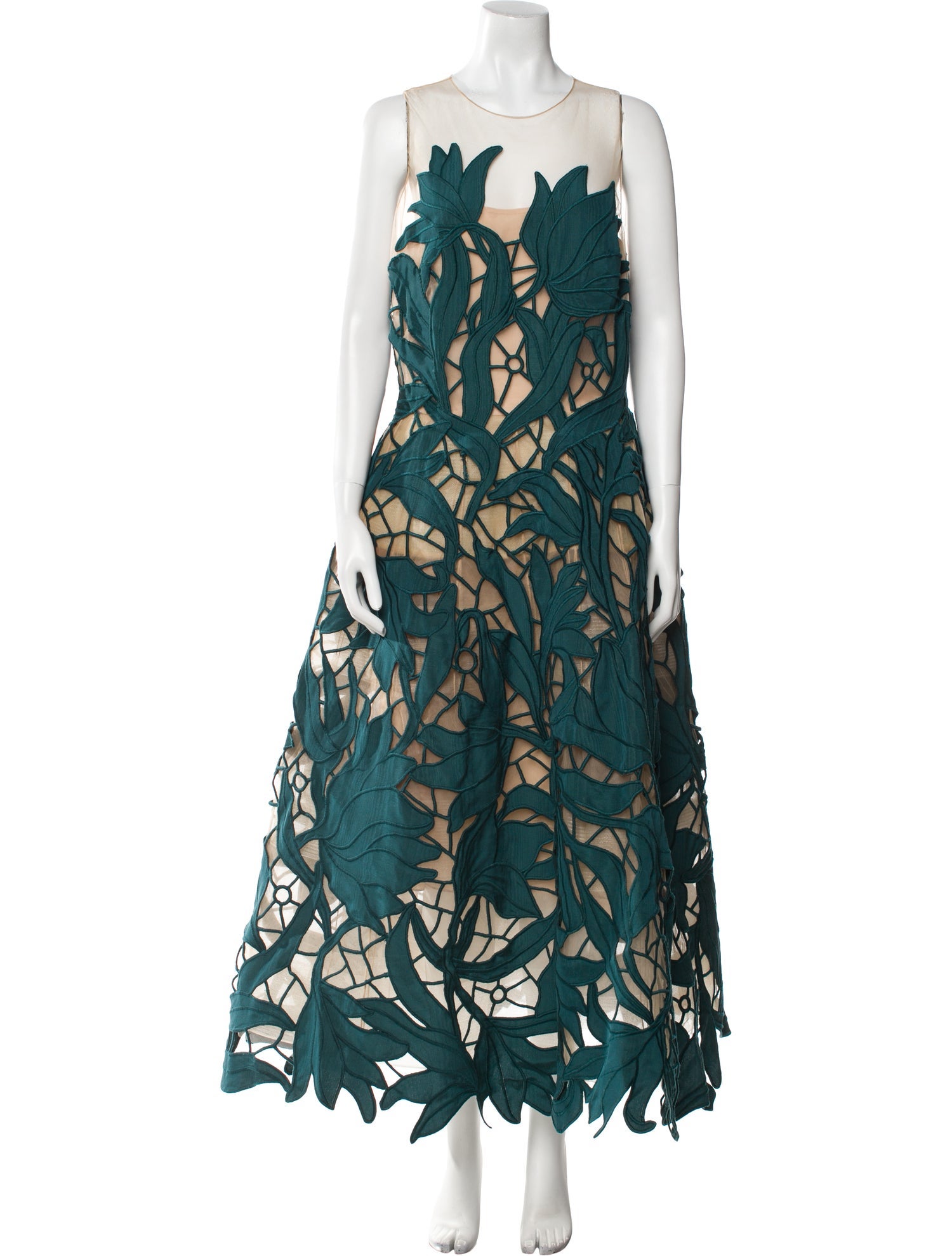 Oscar de la Renta Floral Print Long Dress