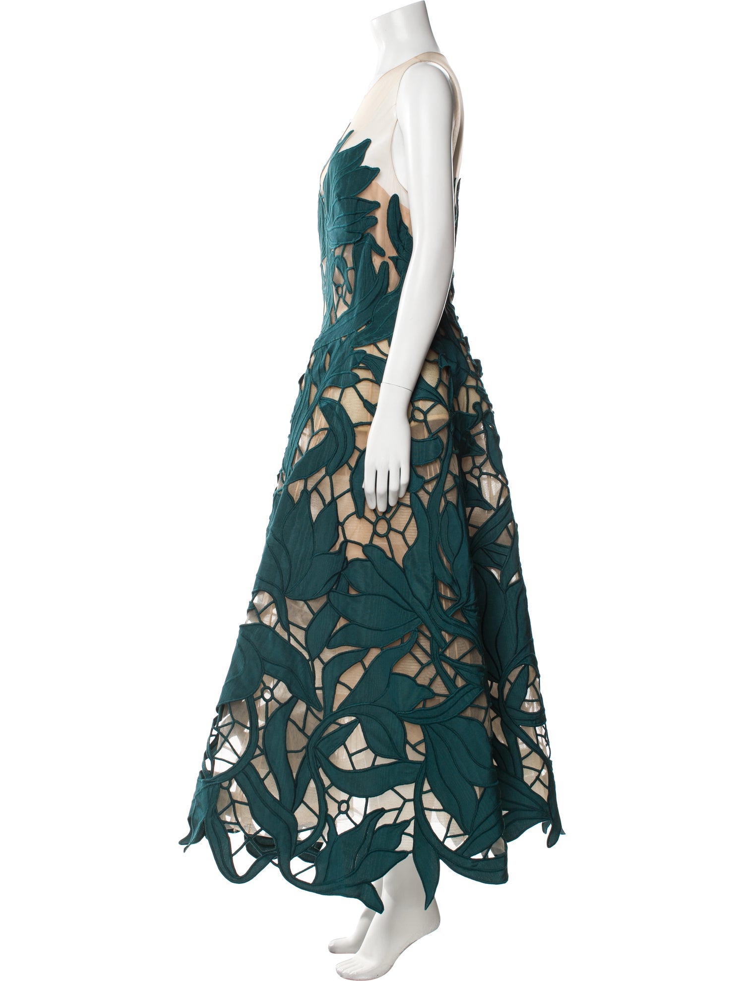 Oscar de la Renta Floral Print Long Dress