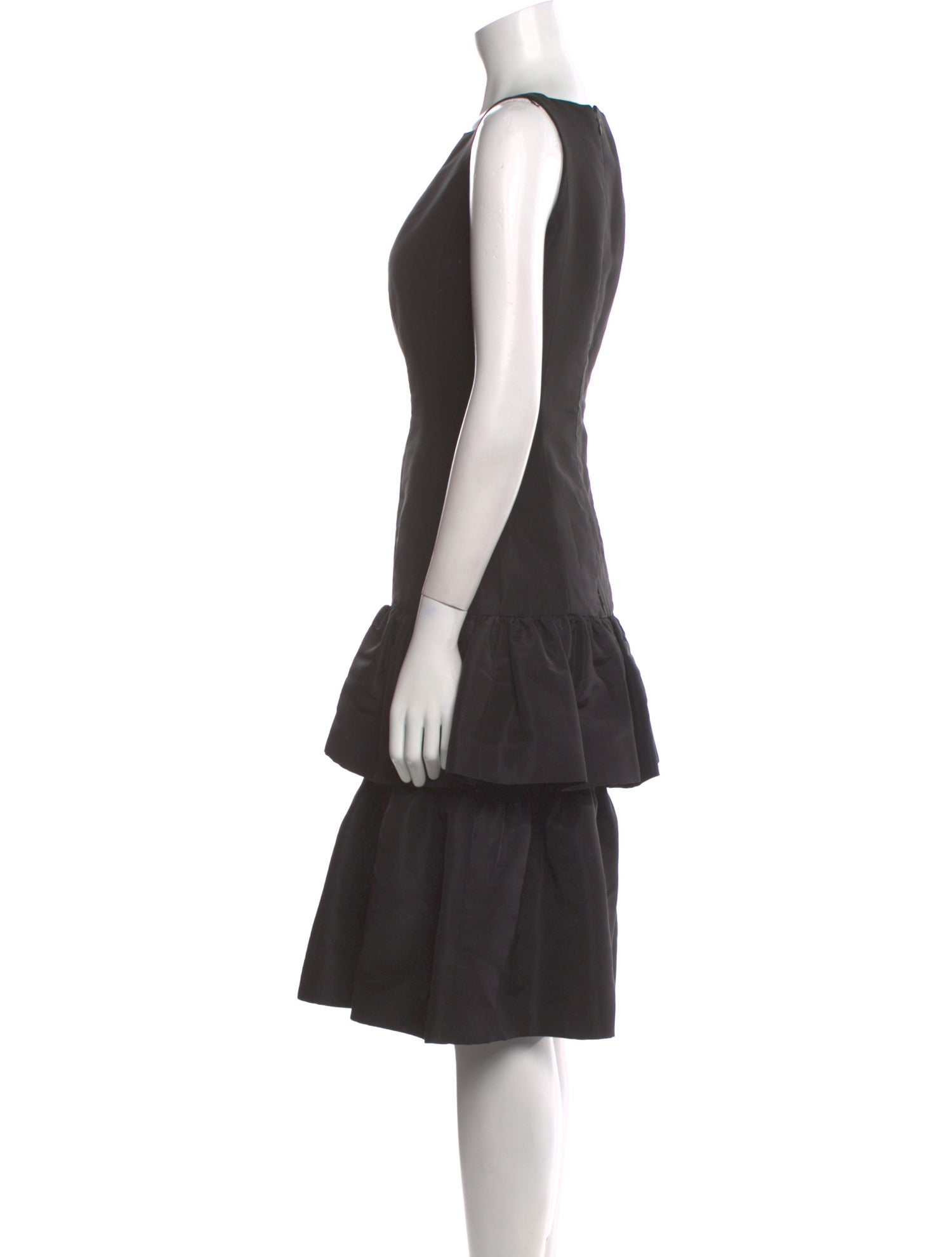 Oscar de la Renta Square Neckline Knee-Length Dress