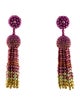 Oscar de la Renta Degrade Tassel Bead Drop Earrings