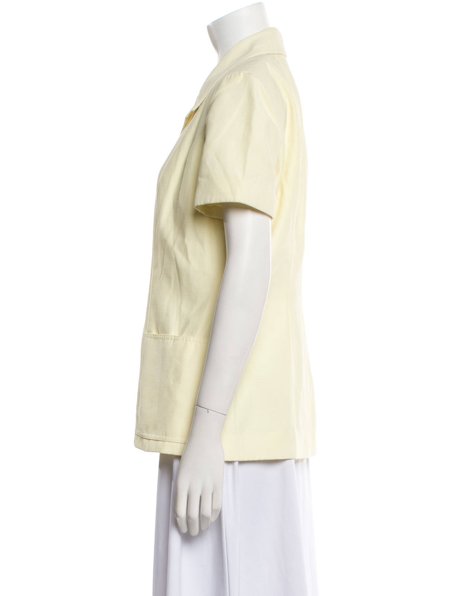 Oscar de la Renta Short Sleeve Button-Up Top w/ Tags