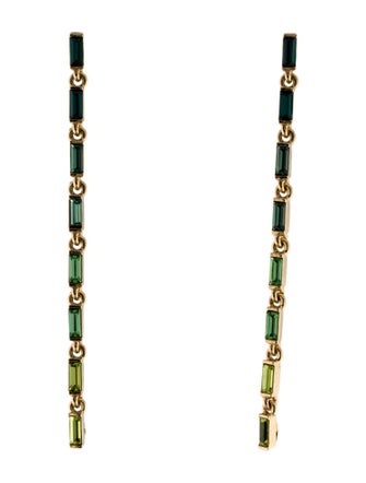 Oscar de la Renta Crystal Gradient Baguette Strand Drop Earrings