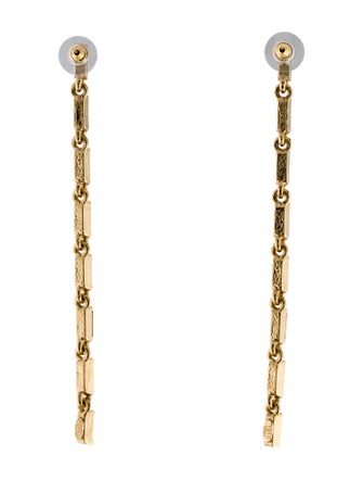 Oscar de la Renta Crystal Gradient Baguette Strand Drop Earrings