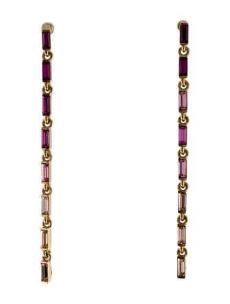 Oscar de la Renta Crystal Gradient Baguette Strand Drop Earrings