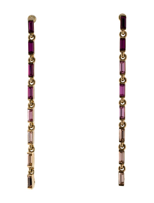 Oscar de la Renta Crystal Gradient Baguette Strand Drop Earrings