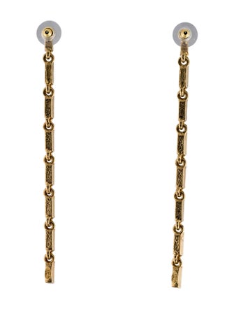 Oscar de la Renta Crystal Gradient Baguette Strand Drop Earrings