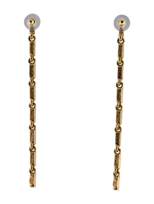 Oscar de la Renta Crystal Gradient Baguette Strand Drop Earrings