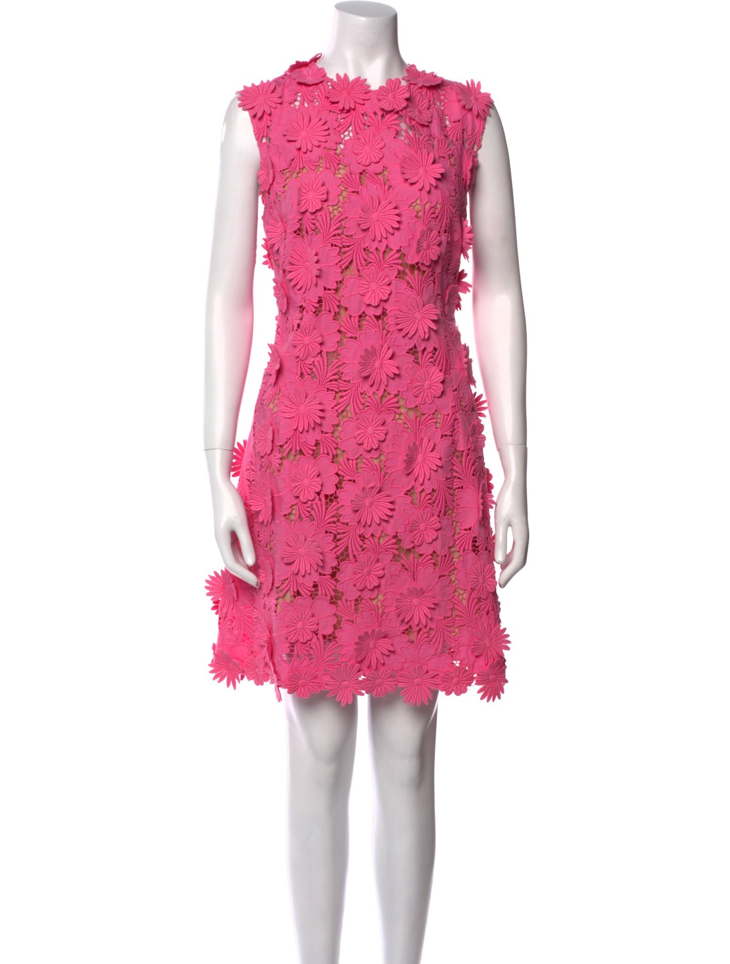 Oscar de la Renta Lace Pattern Mini Dress