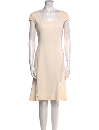 Oscar de la Renta Virgin Wool Knee-Length Dress