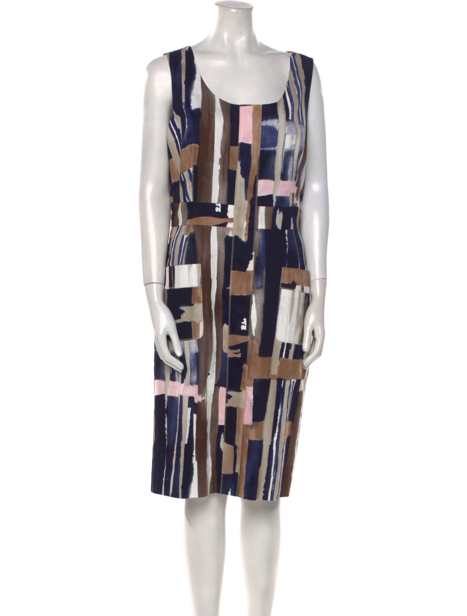 Oscar de la Renta Printed Midi Length Dress
