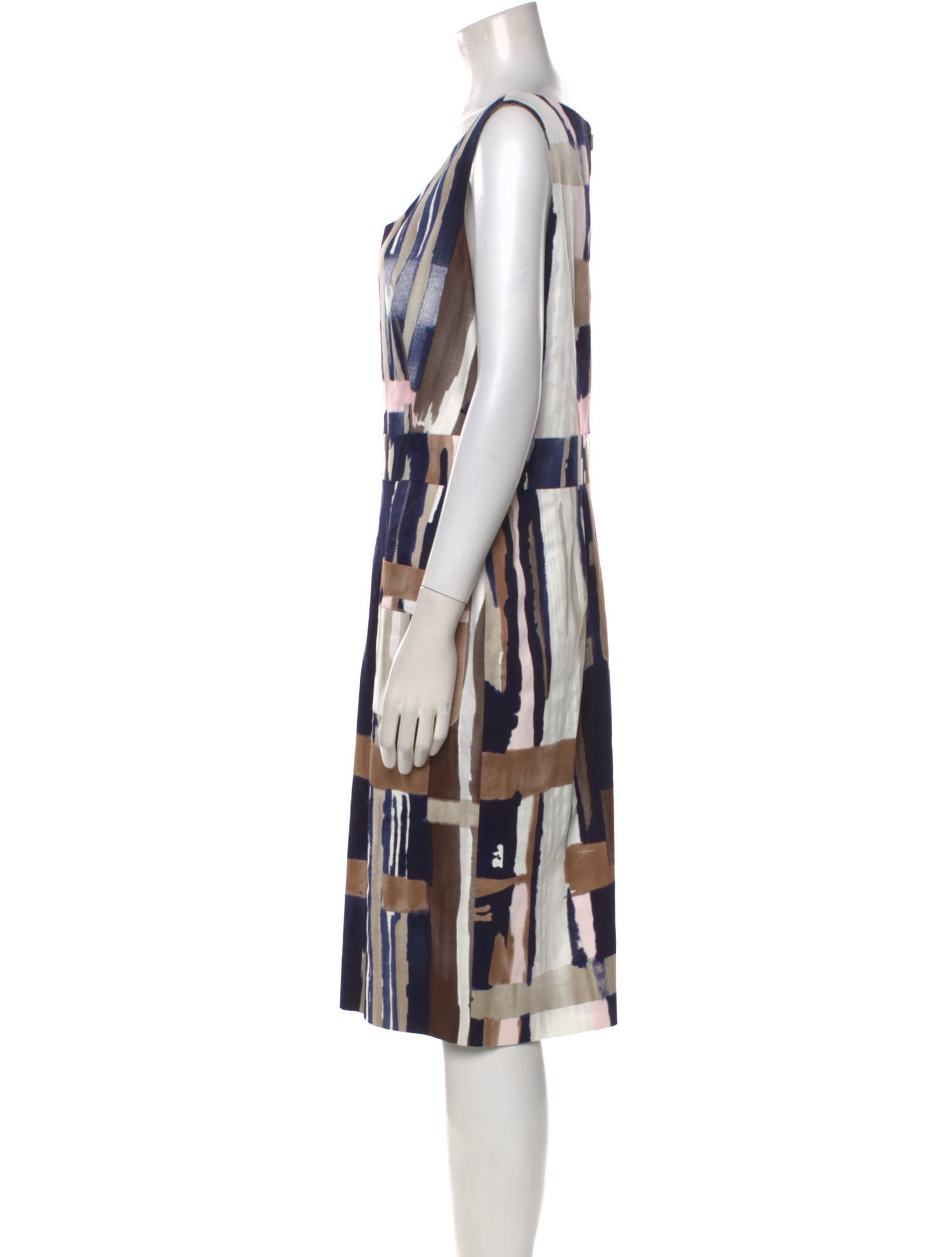 Oscar de la Renta Printed Midi Length Dress
