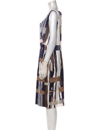 Oscar de la Renta Printed Midi Length Dress