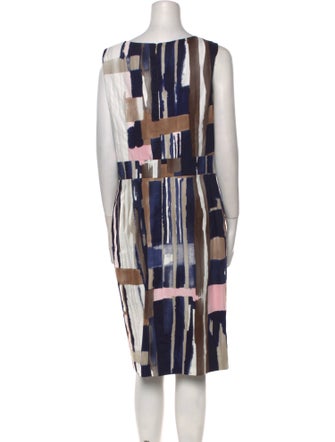 Oscar de la Renta Printed Midi Length Dress