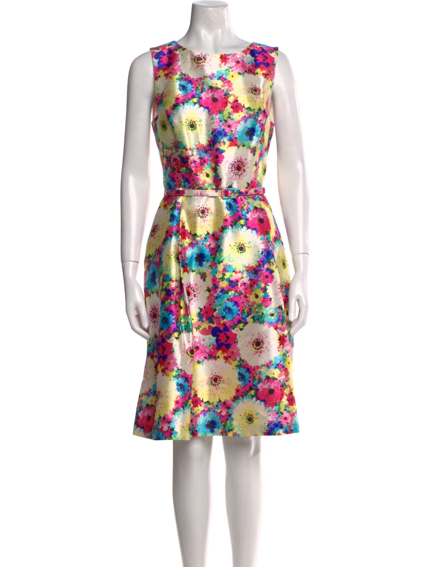 Oscar de la Renta Floral Print Knee-Length Dress