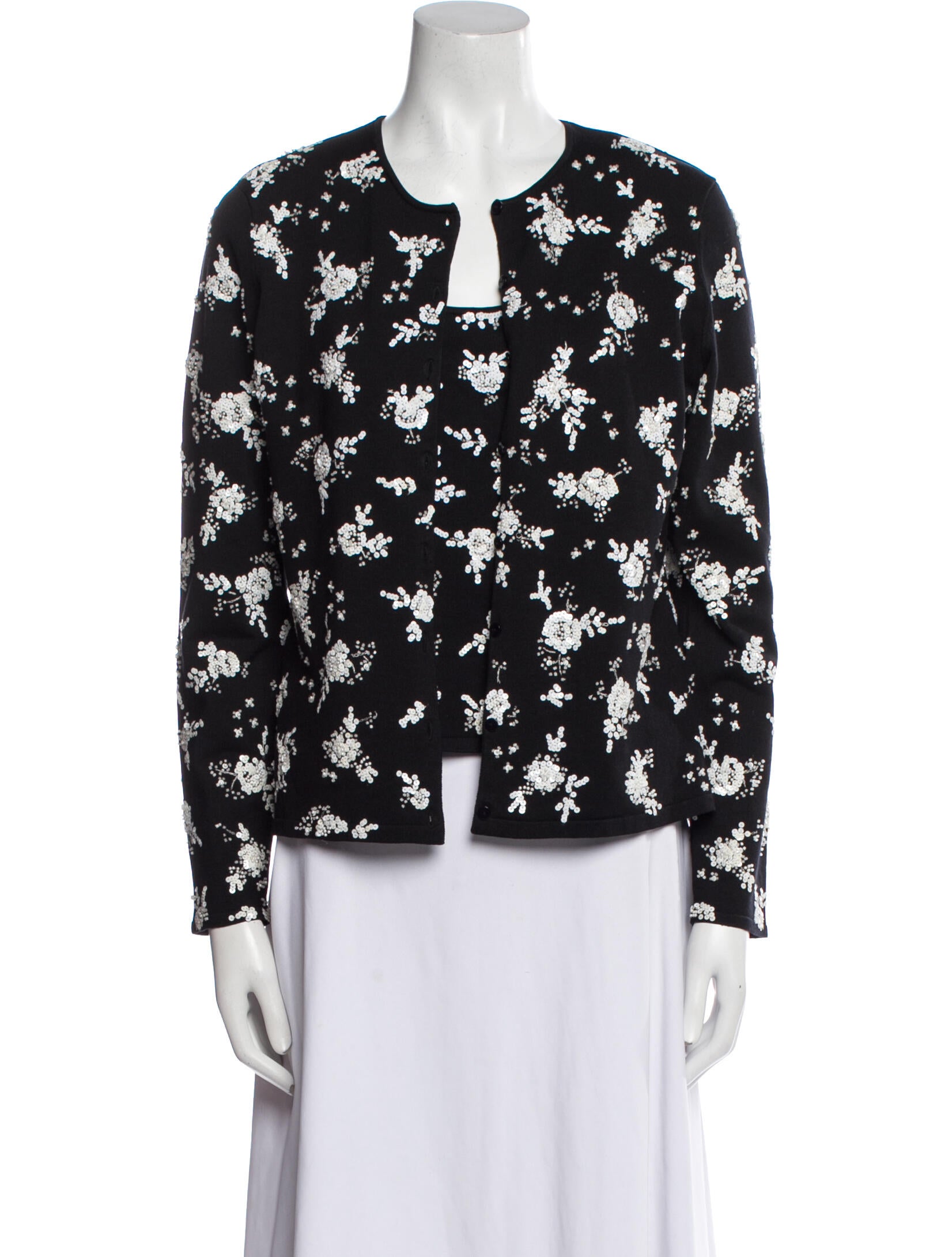 Oscar de la Renta Silk Floral Print Set