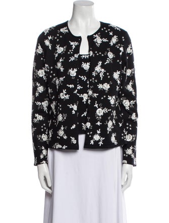 Oscar de la Renta Silk Floral Print Set