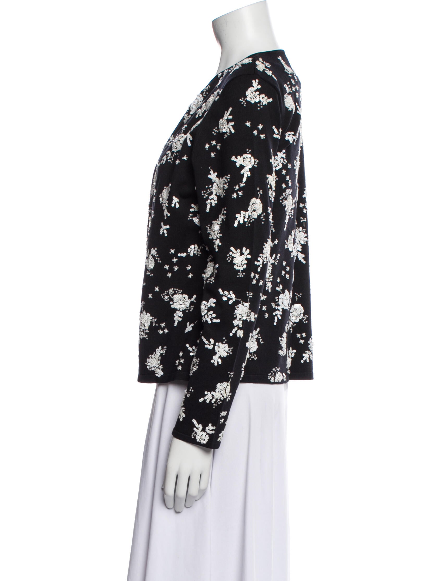 Oscar de la Renta Silk Floral Print Set