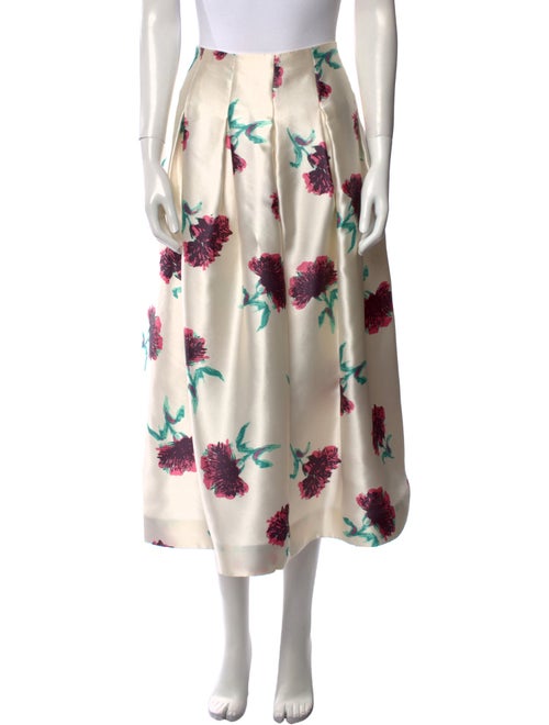 Oscar de la Renta Silk Midi Length Skirt
