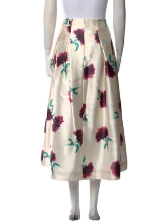 Oscar de la Renta Silk Midi Length Skirt
