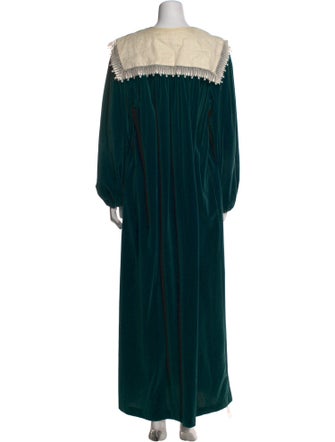 Oscar de la Renta Crew Neck Long Dress