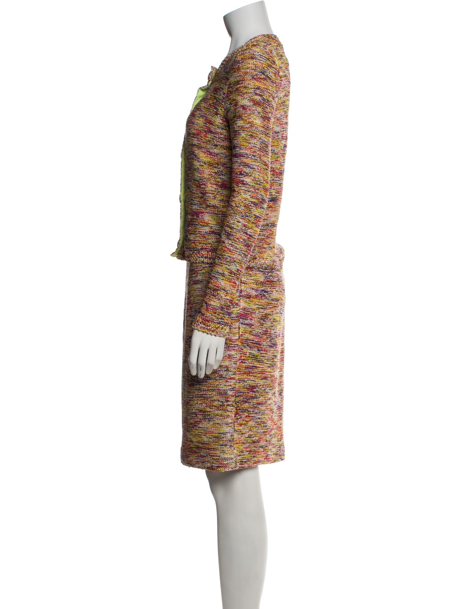 Oscar de la Renta Silk Floral Print Skirt Suit
