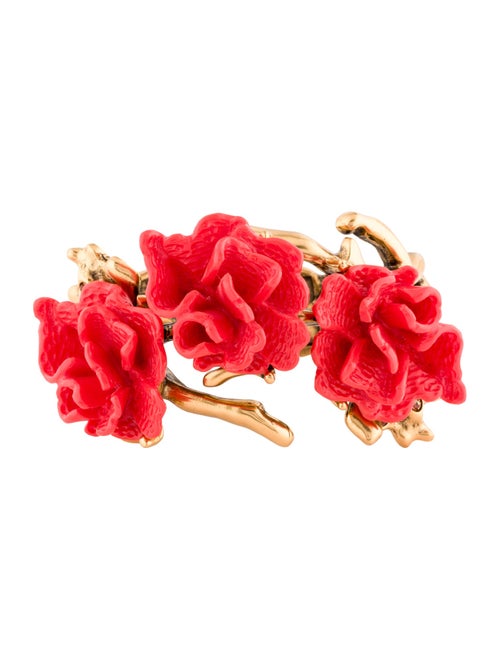 Oscar de la Renta Coral-Motif Hinged Bracelet