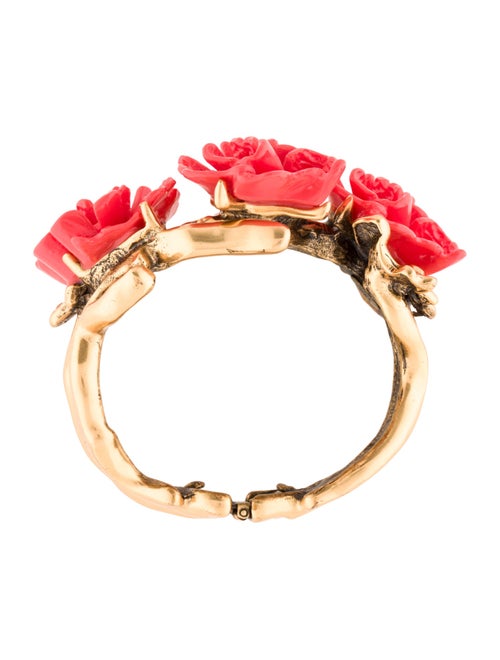 Oscar de la Renta Coral-Motif Hinged Bracelet
