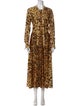 Oscar de la Renta Animal Print Long Dress