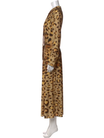 Oscar de la Renta Animal Print Long Dress