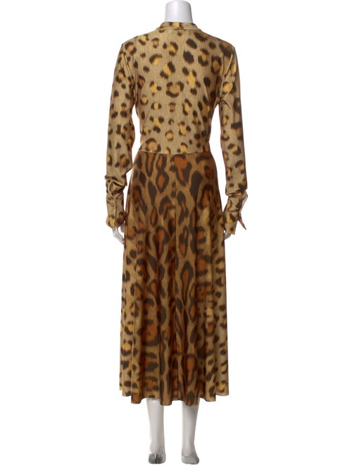 Oscar de la Renta Animal Print Long Dress