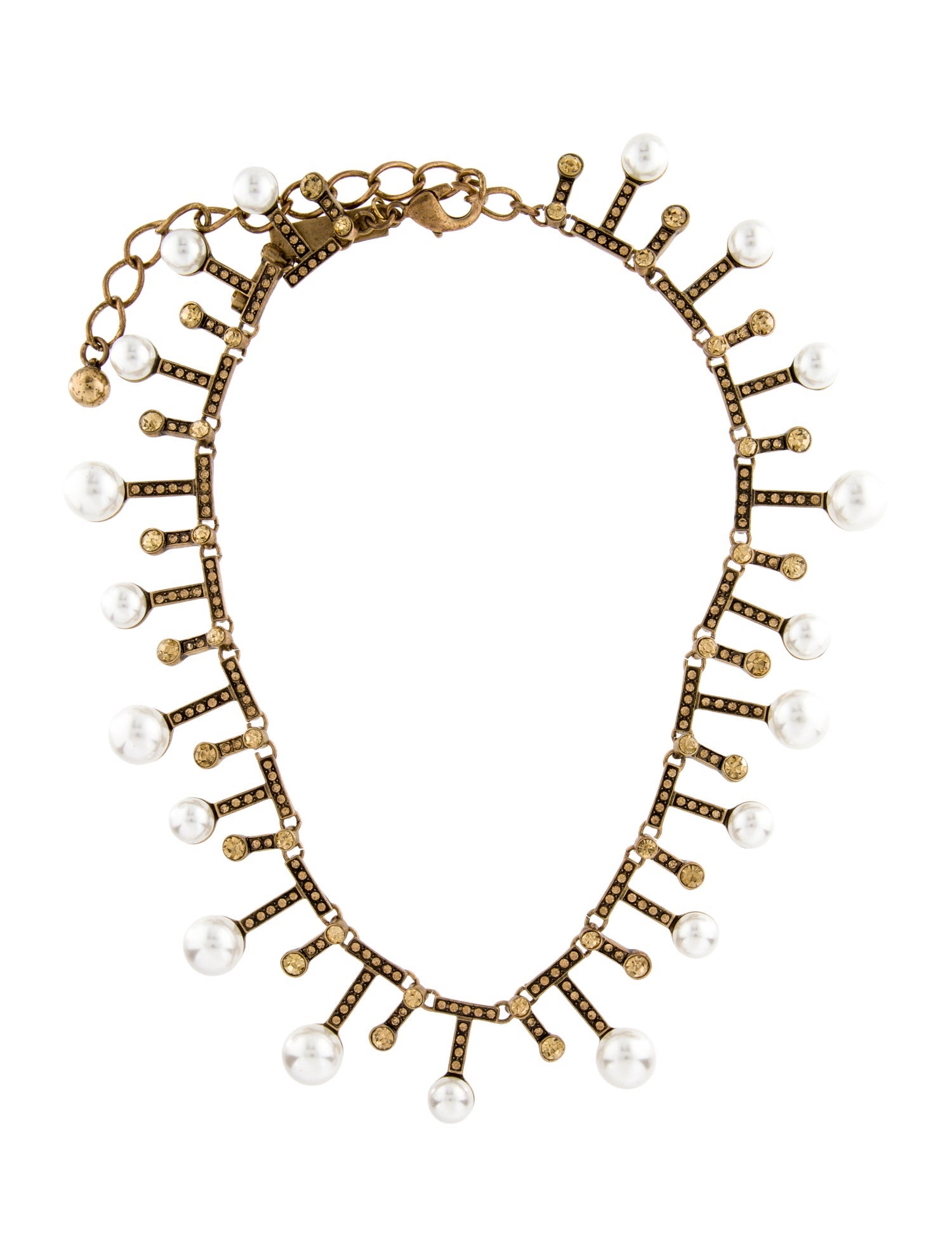 Oscar de la Renta Faux Pearl & Crystal Collar Necklaces