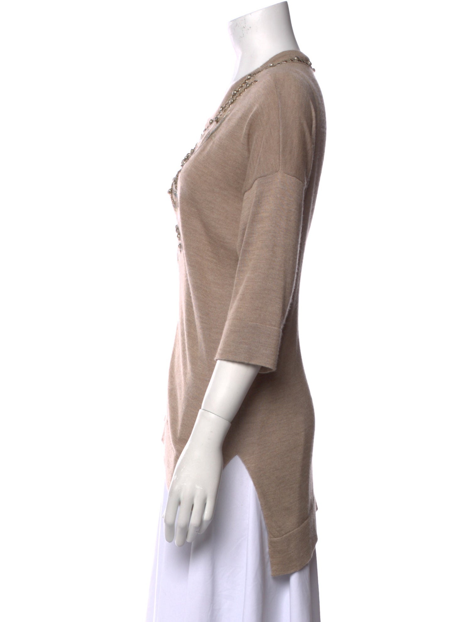 Oscar de la Renta Cashmere Scoop Neck Sweater