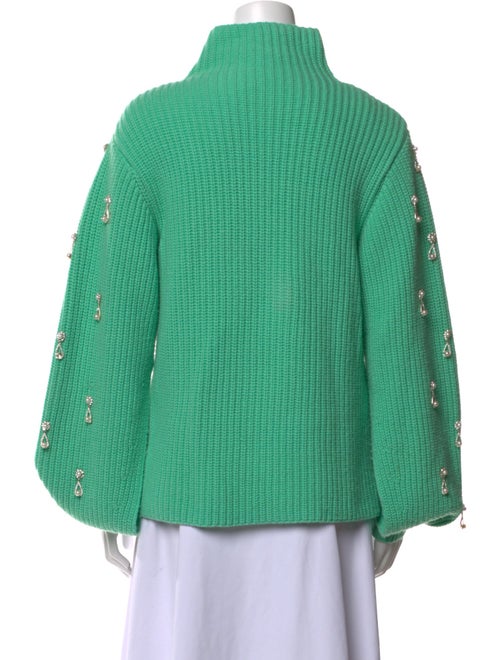Oscar de la Renta Virgin Wool Mock Neck Sweater