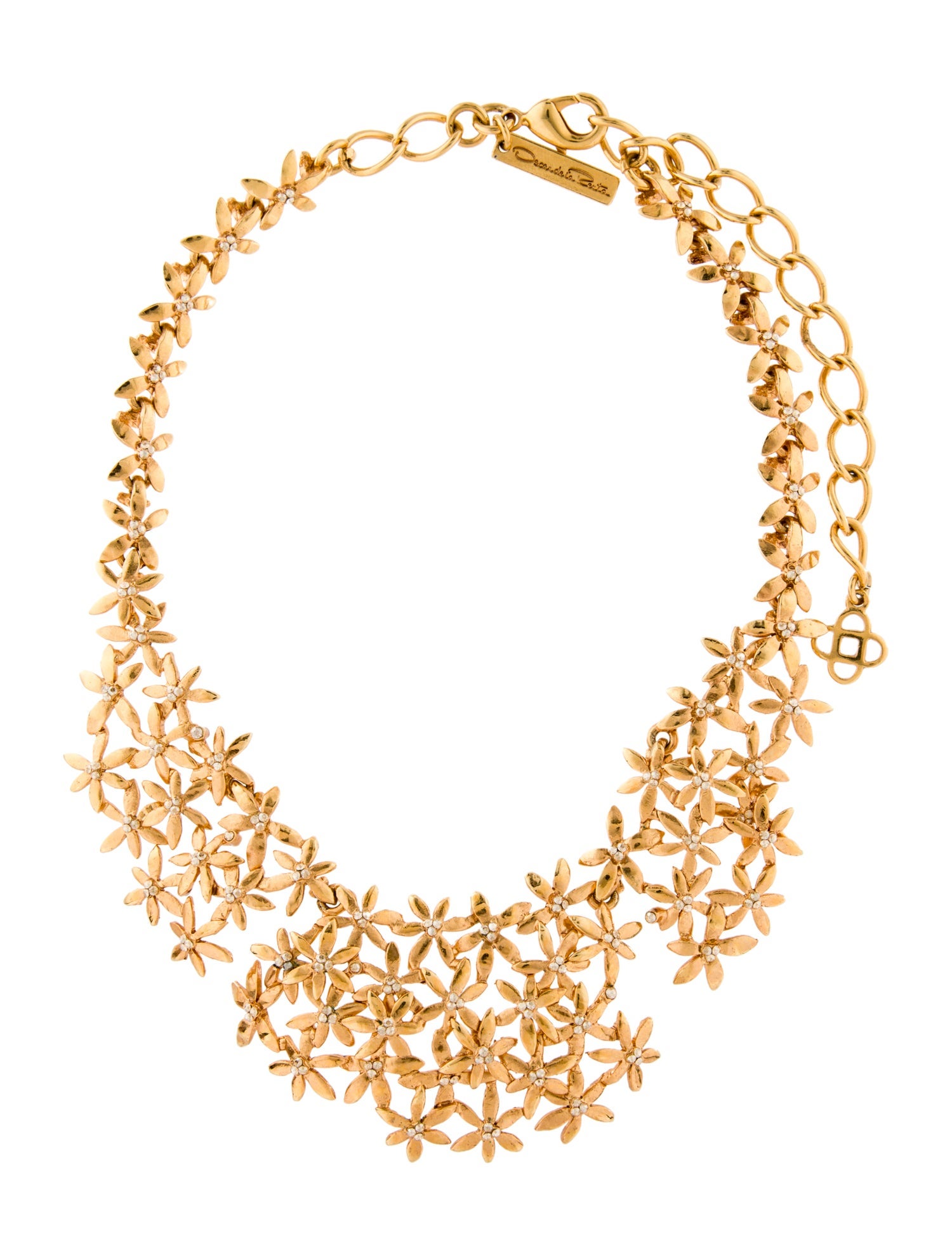 Oscar de la Renta Crystal Flower Collar Necklace