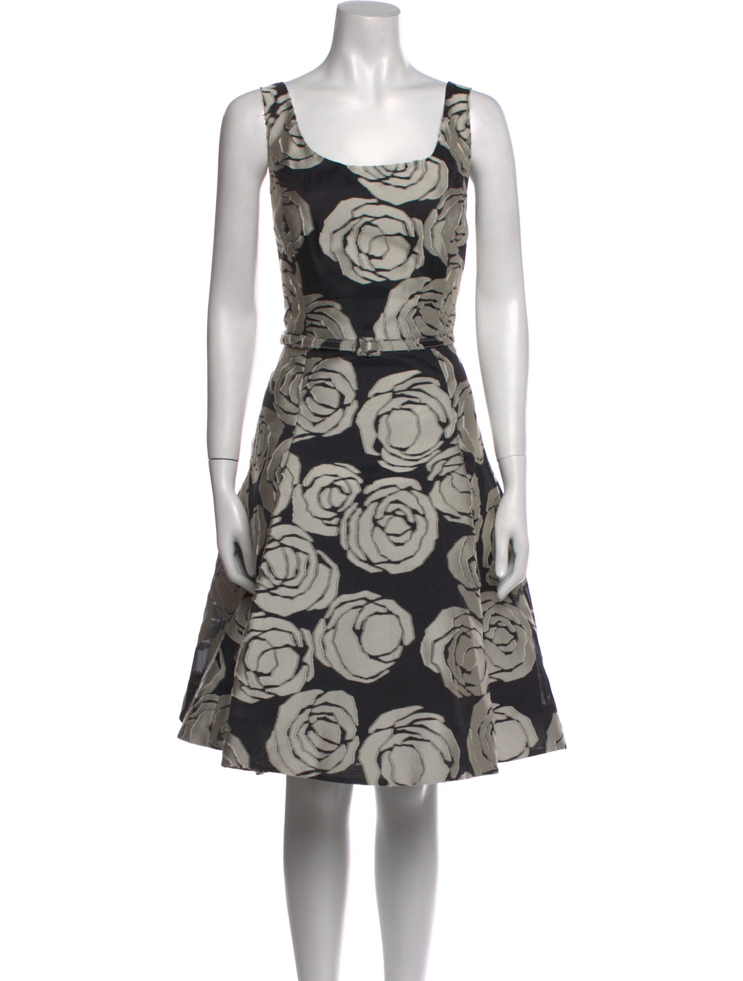 Oscar de la Renta Floral Print Knee-Length Dress