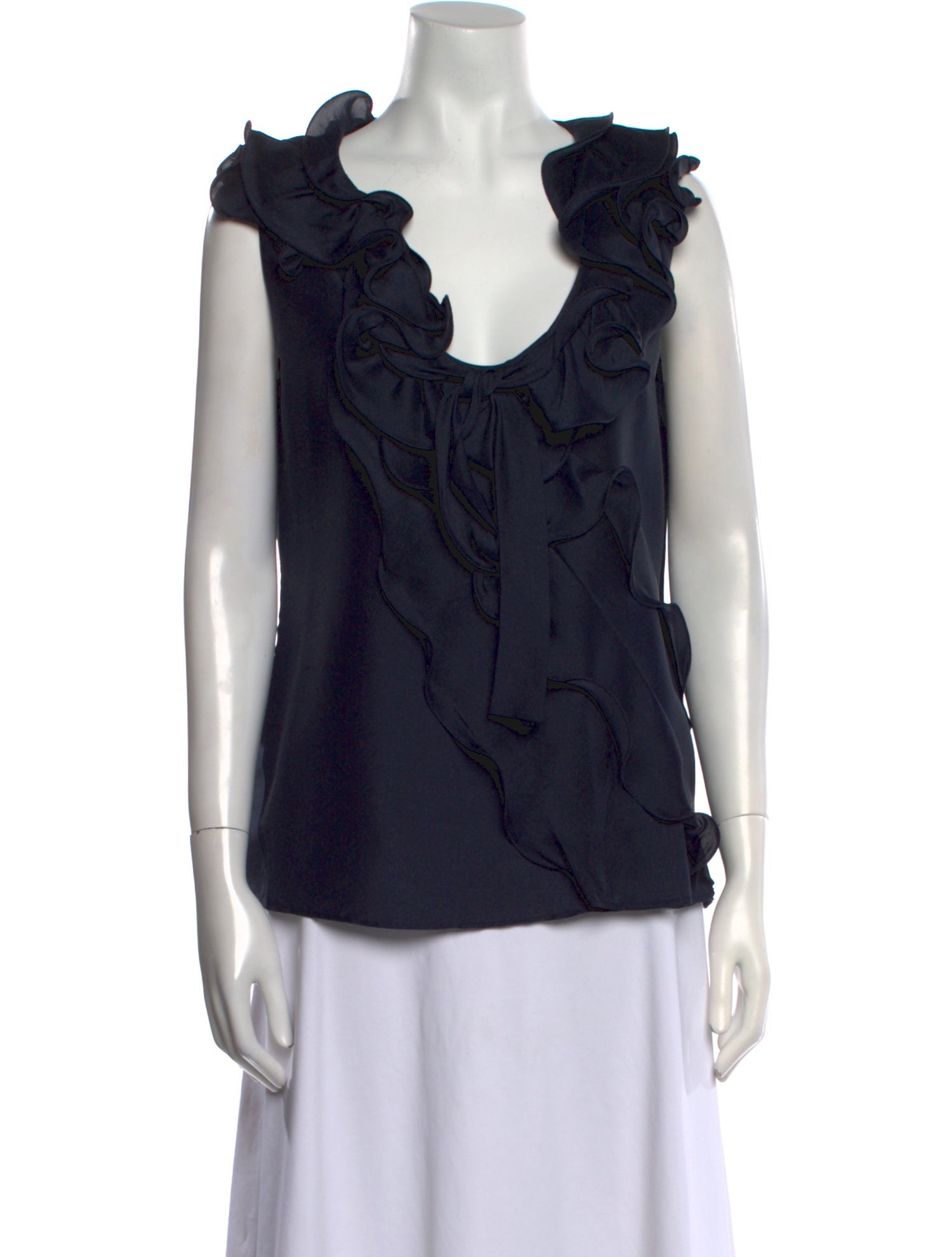 Oscar de la Renta Silk Cowl Neck Blouse