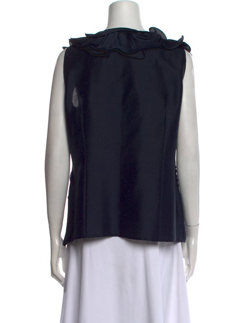 Oscar de la Renta Silk Cowl Neck Blouse