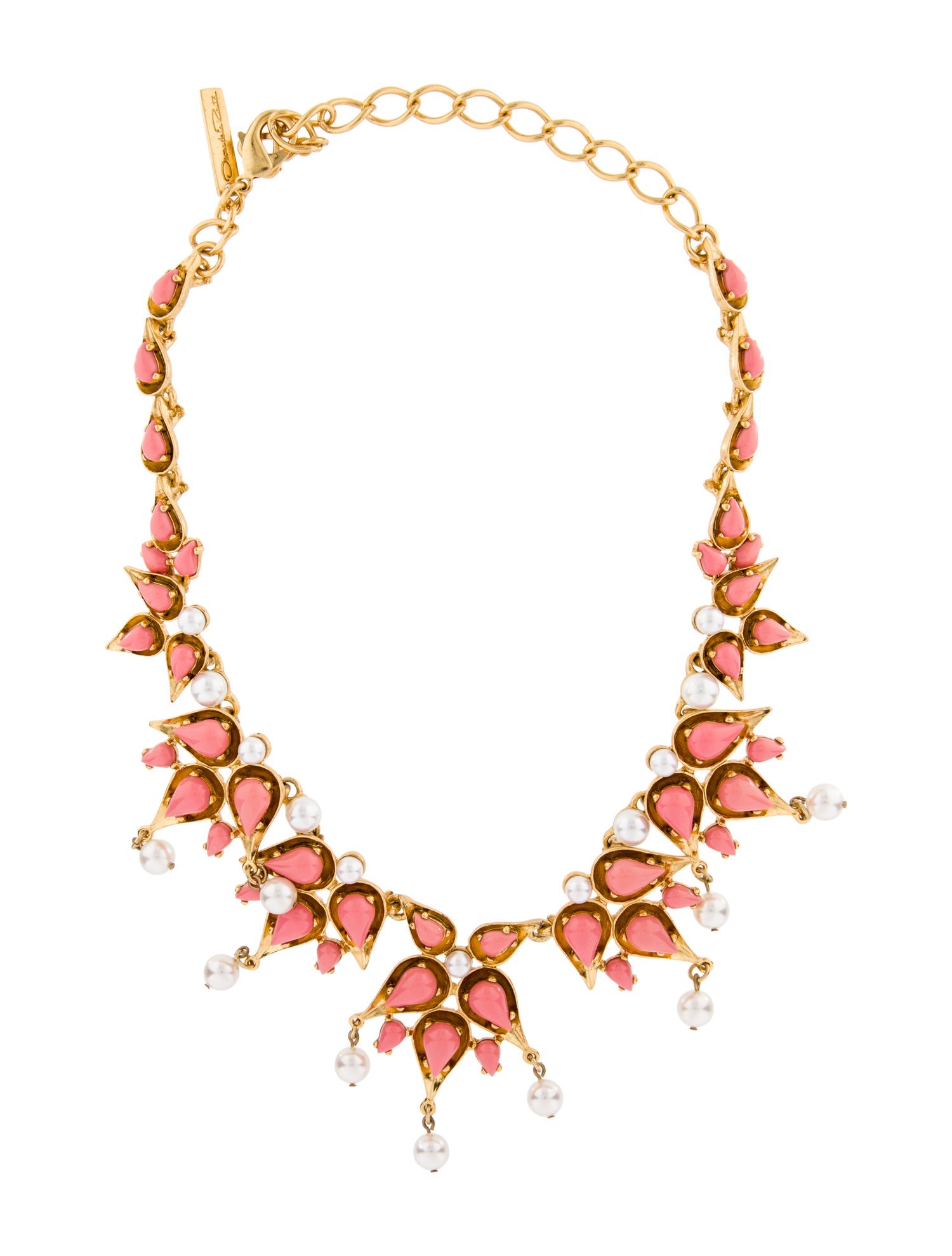 Oscar de la Renta Faux Pearl & Resin Collar Necklace