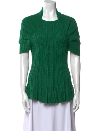 Oscar de la Renta Cashmere Square Neckline Top