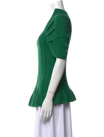 Oscar de la Renta Cashmere Square Neckline Top